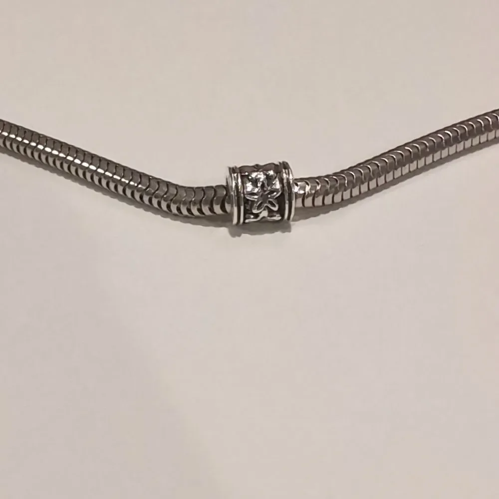 Silver Floral Spacer Charm for Pandora Style‎ Bracelet